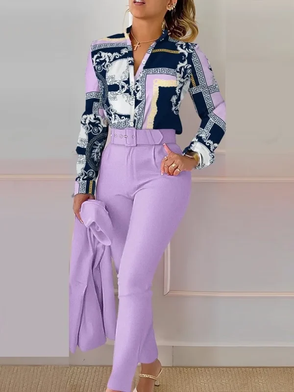 أزياء مطبوعة بأكمام طويلة قميص المرأة دعوى ربيع الخريف سليم صالح