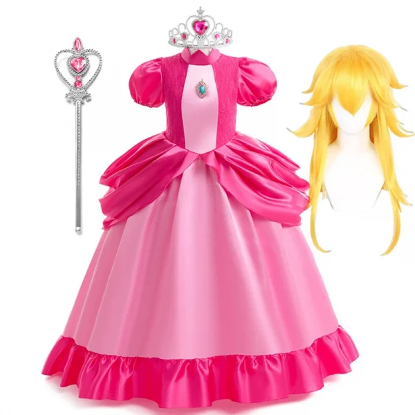 زي أميرة الخوخ للفتيات فستان الأميرات التنكري للأطفال في عيد الهالوين كرنفال فستان حفلات أعياد الميلاد لمدة 3-10 سنوات