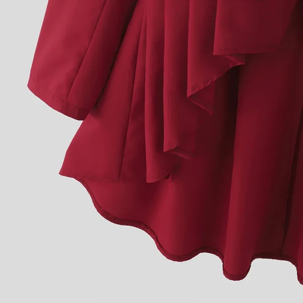 INCERUN Men Irregular Blazer V Neck Long Sleeve Ruffle One Button Male Suit Streetwear Pleated Fashion Casual Thin Coats Blazer