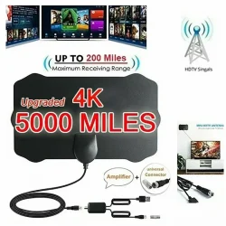 4K مكاسب عالية HD TV DTV Box هوائي التلفزيون الرقمي الاتحاد الأوروبي التوصيل 5000 ميل الداعم نشط داخلي هوائي HD تصميم مسطح