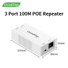 GoodTop 2 Port 100M POE Extender 1 to 2 PoE Repeater IEEE802.3af/at 4KV Lighting Protection Plug&Play 48V 30W for POE Camera