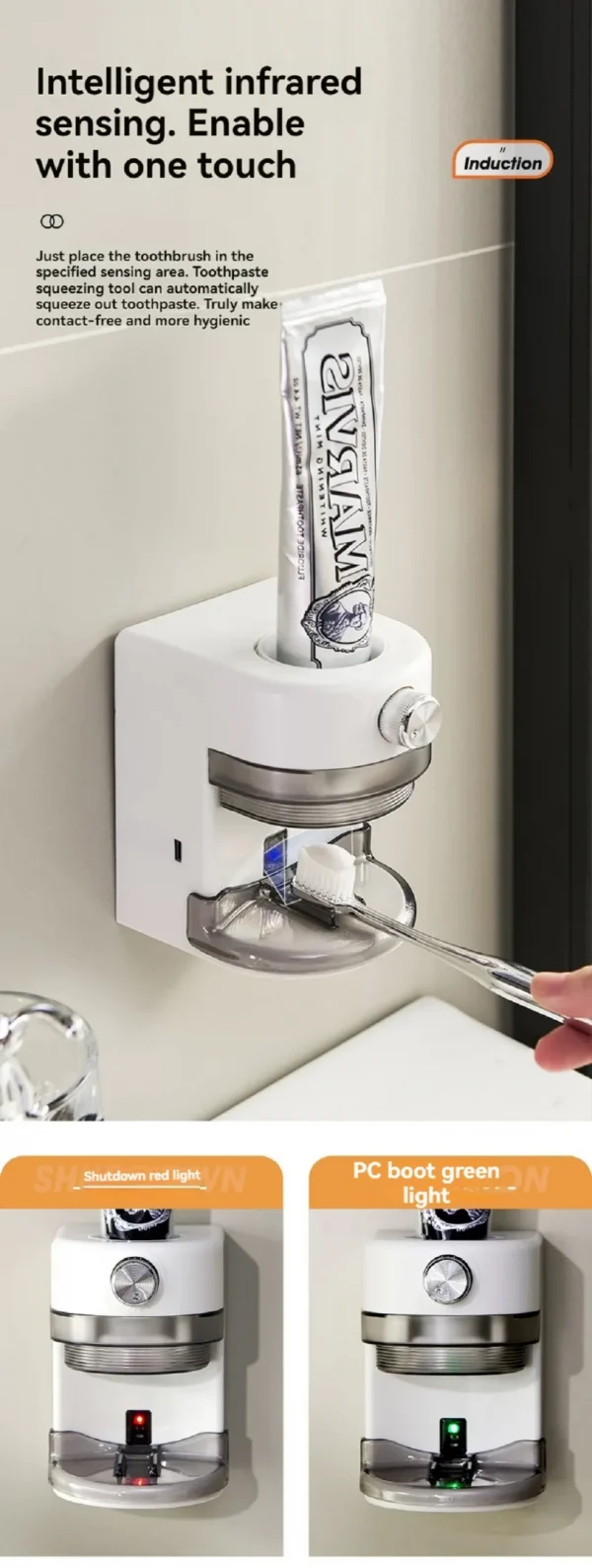 عصارة معجون أسنان أوتوماتيكية قابلة للإزالة بدون حفر.