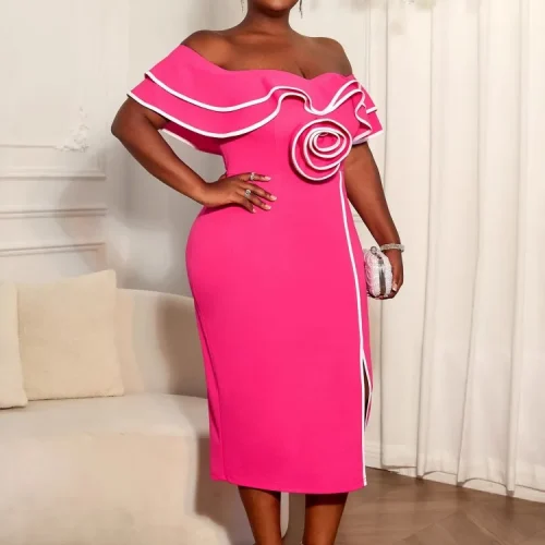 فساتين أفريقية للنساء أنيقة للربيع والصيف فستان داشيكي متوسط الطول بأكمام قصيرة للسيدات للسهرة الملابس الأفريقية التقليدية 2026