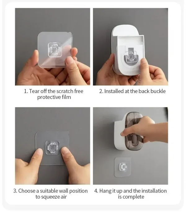 موزّع معجون أسنان مع حامل فرشاة جداري.