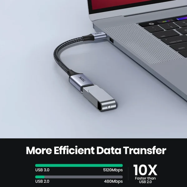 TOPK USB C إلى USB A Dapter OTG كابل نوع C ذكر إلى USB 3.0 2.0 أنثى كابل لمحول ماك بوك برو سامسونج نوع C