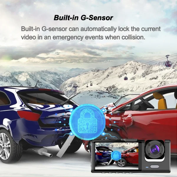 2/3 كاميرا واي فاي داش كام المقصورة جهاز تسجيل فيديو رقمي للسيارات 1080P الداخلية مركبة ثلاثية الاتجاه قناة Dvrs مسجل فيديو مسجل داشكام كاميرا الفيديو