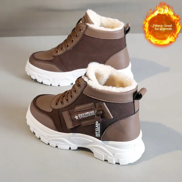 أحذية كاجوال فائقة النعومة، أحذية أبي سميكة القاع، أحذية منصة عالية الارتفاع، أحذية عصرية للشتاء الدافئ بنمط جديد للنساء