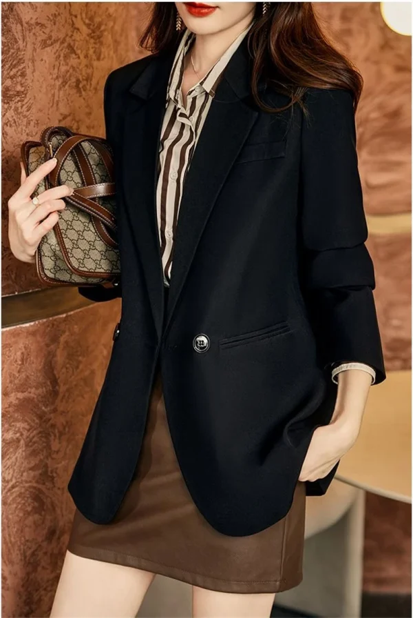 ربيع الخريف 2025 المرأة سترة بدلة صغيرة النسخة الكورية الترفيه السيدات السترة معطف مزاجه تصميم تحسس سيدة ملابس خارجية