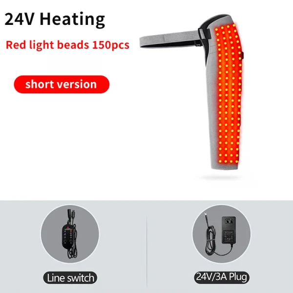 جهاز تدليك الذراع الملتف بالضوء الأحمر، 3 إعدادات للاهتزاز، تخفيف آلام الكوع، إجهاد العضلات، الكتف المتجمد، سهولة