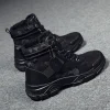 New Men's Winter Camouflage Ankle Boots Fur Lined Warm Non-Slip Outdoor Tactical Work Boots for Male