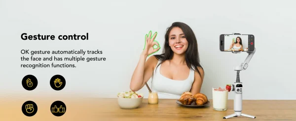 AOCHUAN Smart X2 3 Axis Gimbal Stabilizer للهواتف الذكية iPhone و Android Gimbal مع شاشة LED مدمجة لعمود التمديد