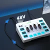 خلاط USB للألعاب من FIFINE مزود بـ 4 قنوات/واجهة ميكروفون XLR/RGB، خلاط صوت لبث الألعاب Podcast AmpliGame SC3W