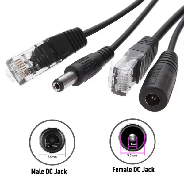 48 فولت إلى 12 فولت POE سبليتر Waterprrof مع الفيديو والطاقة كابل محول وحدة العرض حاقن لموسع كاميرا IP