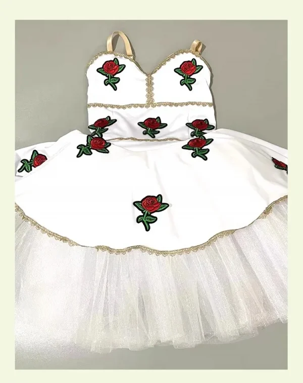 توتو احترافي طويل رومانسي على شكل زهرة حمالة باليه بحيرة البجع باليه للسيدات والأطفال والبنات زي باليه خرافي للسيدات