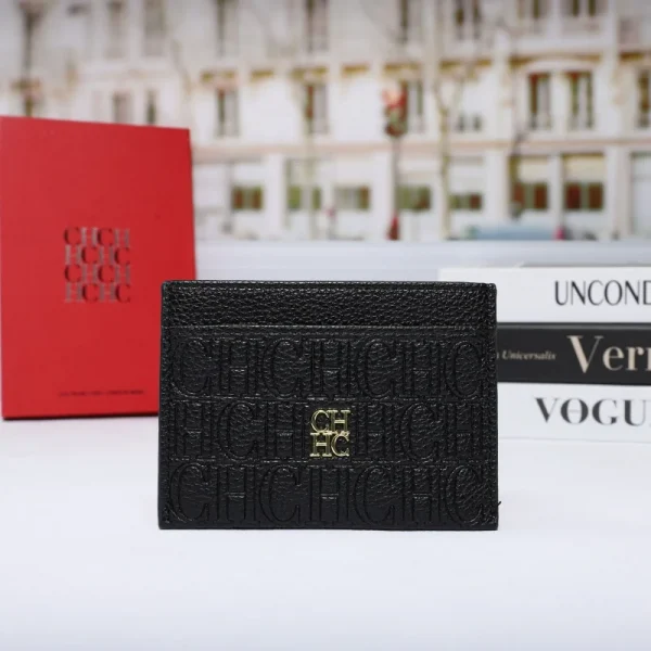 حامل بطاقات جديد من CH بنقش، محفظة بطاقة ائتمان رفيعة وبسيطة للنساء والرجال، حقيبة بطاقات هوية محمولة مع فتحات متعددة