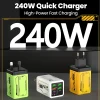 240 واط 6 منافذ 4USB + 2 نوع C شحن سريع للغاية شاحن الهاتف المحمول USB3.0 PD3.0 الاتحاد الأوروبي/المملكة المتحدة/الولايات المتحدة شاحن آيفون 17 16 سامسونج POCO