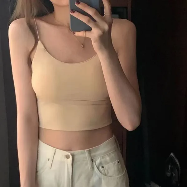 1 قطعة المرأة مثير بلون بروتيل الجليد الحرير أنبوب سلس الرياضة تانك القمم الملابس الداخلية اللاسلكية مبطن البرازيلي Bralette الصدرية