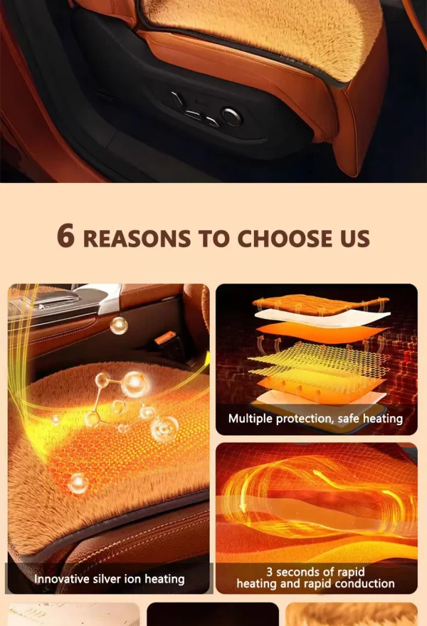 Seametal التدفئة وسادة مقعد السيارة تيار مستمر 12 فولت التدفئة السريعة مقعد السيارة سخان الشتاء الحرارية أفخم وسادة مقعد العالمي لسيدان/Suv