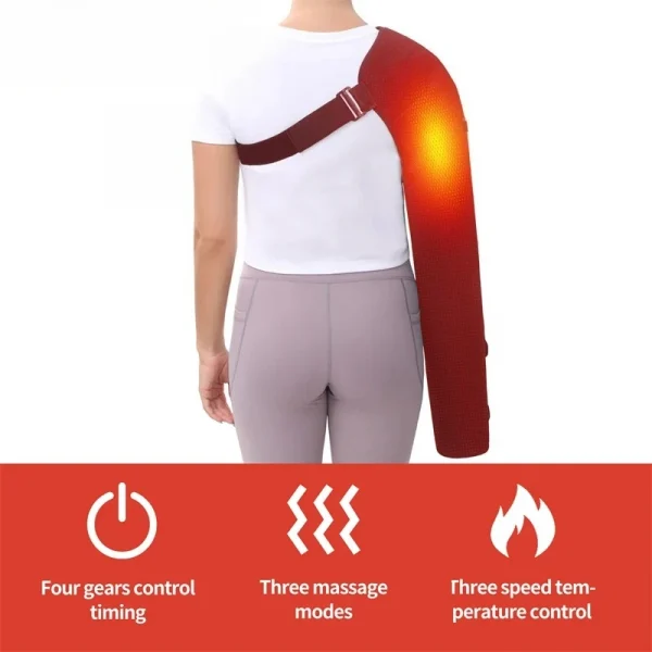 حامي ذراع الكتف المُدفأ 3 أوضاع عجن الاهتزاز التهاب المفاصل العناية بالكتف الكوع تصلب الإغاثة الرياضية سلالة الانتعاش