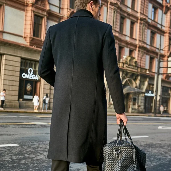 الخريف الشتاء معطف طويل الذكور الدافئة سترة واقية سترات الموضة رجل معطف البريطانية ضئيلة سترة ملابس خارجية الشارع الشهير الرجال الملابس