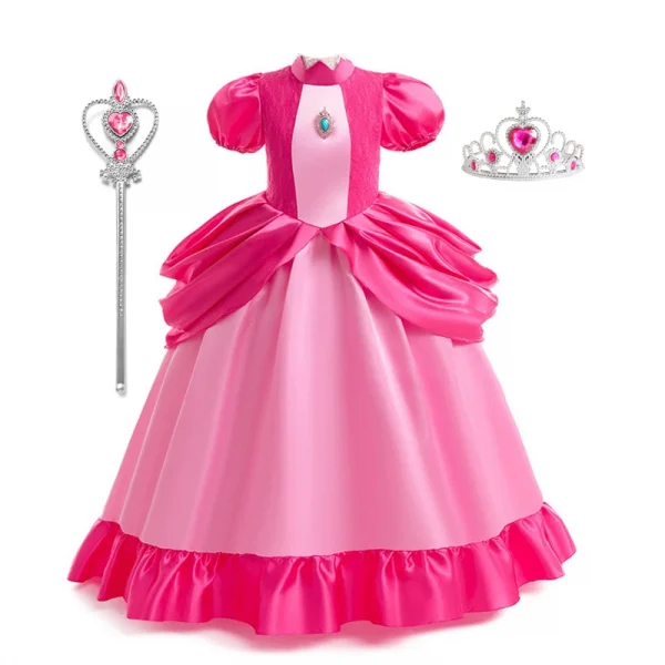 زي أميرة الخوخ للفتيات فستان الأميرات التنكري للأطفال في عيد الهالوين كرنفال فستان حفلات أعياد الميلاد لمدة 3-10 سنوات