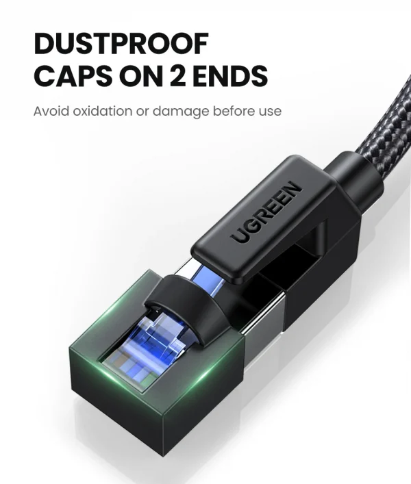 كابل إيثرنت UGREEN CAT 8 عالي السرعة مضفر 40 جيجابت في الثانية 2000 ميجاهرتز لشبكة Lan سلك RJ45 محمي داخلي لجهاز التوجيه PC PS5 مودم Xbox