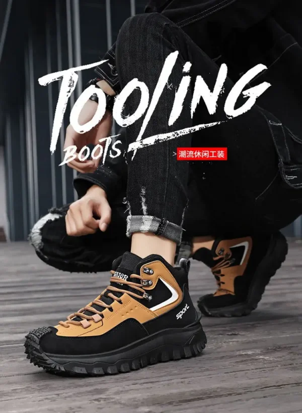 جديد الرجال عالية الجودة ماركة الأحذية الجلدية سلامة العمل الأحذية