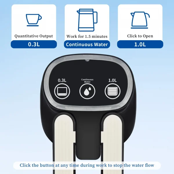 مضخة مياه أوتوماتيكية لزجاجة مياه بسعة 5 جالون، مضخة توزيع مياه كهربائية محمولة للشحن (أسود)