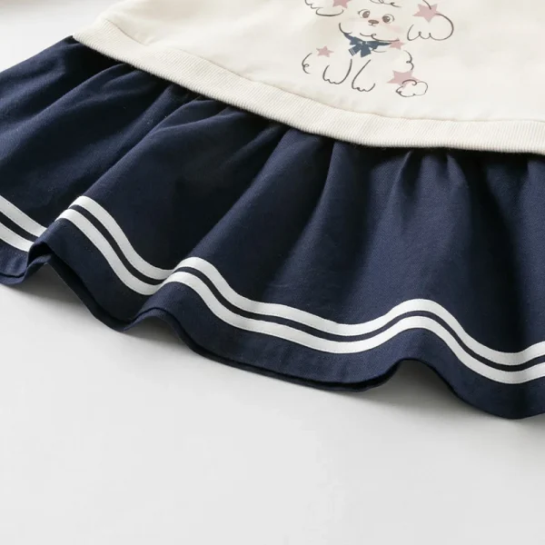 هودي أطفال ربيع 2025 ديف بيلا بطبعة جرو لطيف ولطيف للبنات، قميص مزيف على شكل قطعتين بأسلوب أكاديمي للحفلات DB1250891