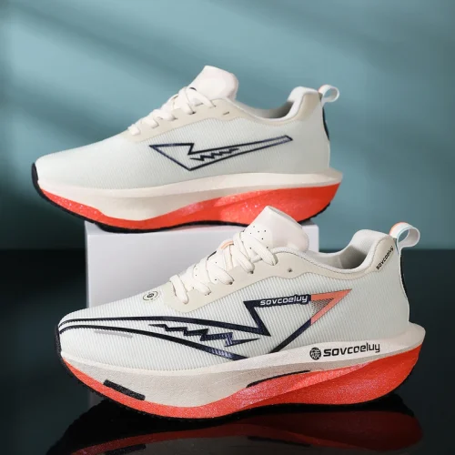 أحذية الجري المصنوعة من الكربون المتخصصة في الماراثون للرجال رياضية قابلة للتنفس وخفيفة الوزن للنساء أحذية رياضية مريحة مضادة للانزلاق