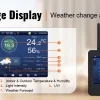 محطة طقس لاسلكية SucceBuy 7 في 1 مزودة بتقنية Wi-Fi وشاشة TFT ملونة مقاس 7 بوصات ومستشعر يعمل بالطاقة الشمسية للمراقبة الداخلية والخارجية