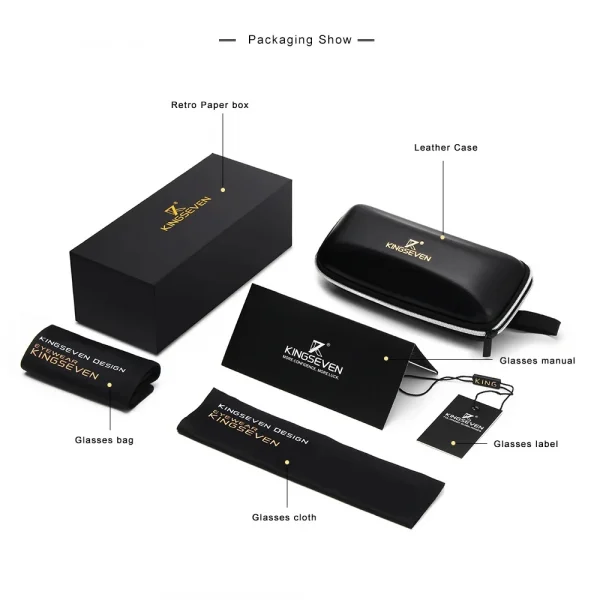 KINGSEVEN موضة السببية الطيار النظارات الشمسية الرجال النساء الاستقطاب UV400 مكافحة وهج سبيكة إطار كبير نظارات HD عدسة النظارات الفاخرة