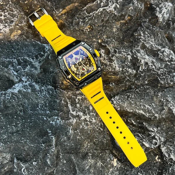 ساعة رجالية خفيفة الوزن ذات علامة تجارية فاخرة ببرميل نبيذ، ساعة رياضية عصرية وتوهج ليلي وساعة تقويمية Reloj L146