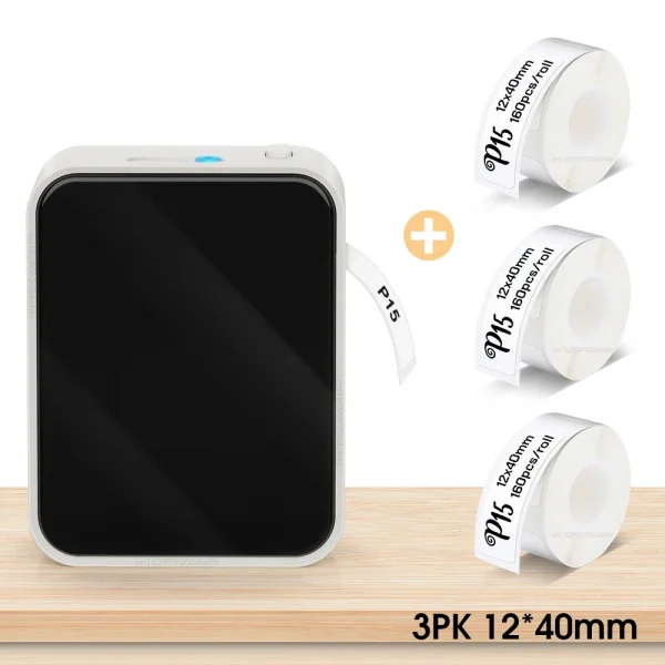 سماعة لاسلكية تعمل بالبلوتوث طابعة ملصقات طابعة حرارية محمولة Marklife P15 آلة وضع العلامات بدون حبر صانع الملصقات الصغيرة P15 ملصق