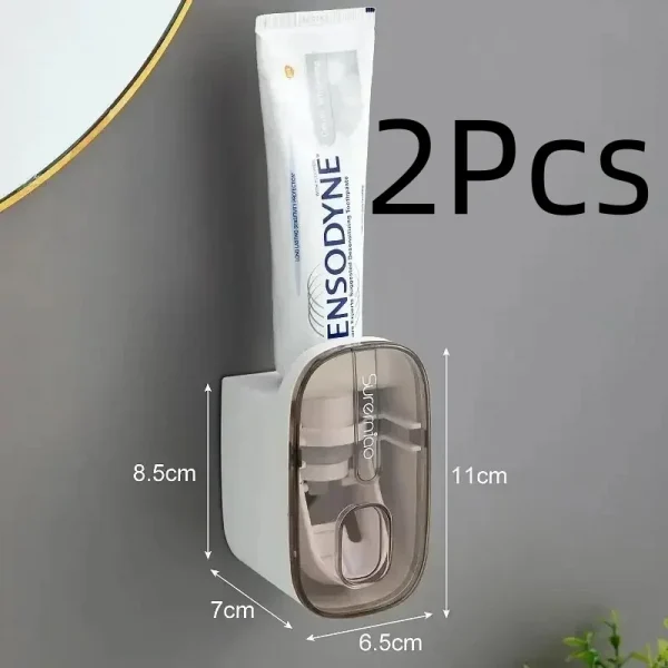 موزّع معجون أسنان مع حامل فرشاة جداري.