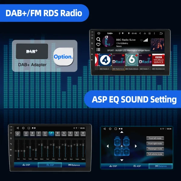 راديو ستيريو للسيارة من ESSGOO مقاس 9 بوصات 2 DIN مزود بتقنية Carplay يعمل بنظام الأندرويد وستيريو للسيارة وبلوتوث 64 جيجا ونظام تحديد المواقع والملاحة RDS وواي فاي وUSB FM DAB + CAM