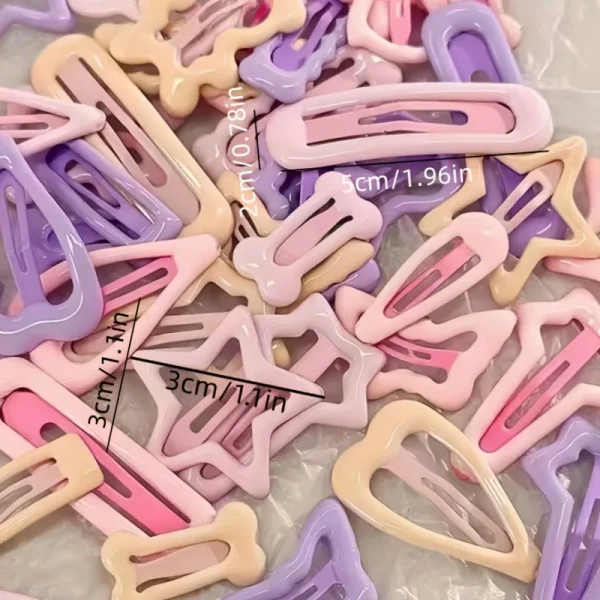 10/20/30 قطعة من مشابك الشعر الوردية الفاتحة على شكل قلب وعلى شكل فيونكة |  مناسبة للفتيات كهدية للحفلات أو العطلات.