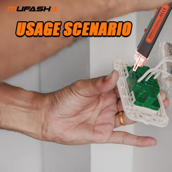 موفاشا عدم الاتصال كاشف جهد قلم كهربائي التيار المتناوب جهاز قياس الجهد الكهربائي الذكية توقف مكتشف 12-1000 فولت