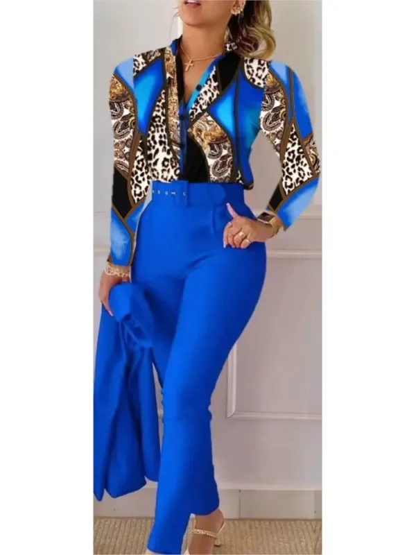 أزياء مطبوعة بأكمام طويلة قميص المرأة دعوى ربيع الخريف سليم صالح