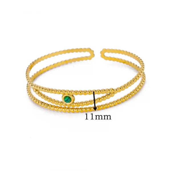 طبقة مزدوجة يترك الإسورة للنساء مطلية بالذهب مفتوحة الفولاذ المقاوم للصدأ الكفة الأساور الحد الأدنى مجوهرات المعصم Freeshipping البنود