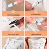 Elastic No Tie Shoelaces Semicircle Shoe Laces For Kids and Adult Sneakers Shoelace Quick Lazy Metal Lock Laces Shoe Strings