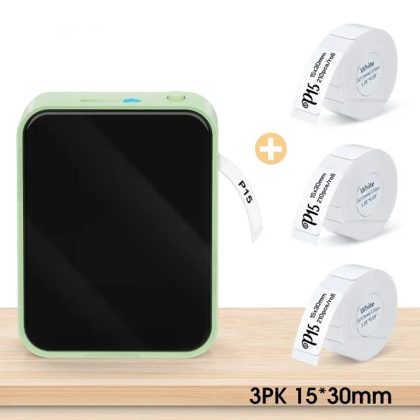 سماعة لاسلكية تعمل بالبلوتوث طابعة ملصقات طابعة حرارية محمولة Marklife P15 آلة وضع العلامات بدون حبر صانع الملصقات الصغيرة P15 ملصق