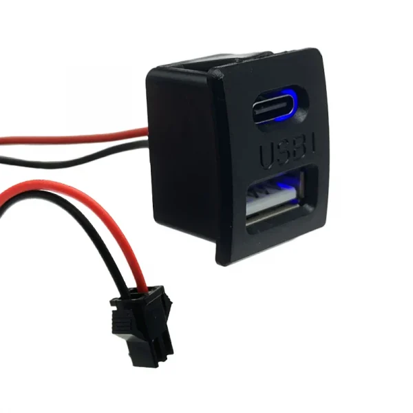 USB female seat type-c double socket usb a female, lamp charging socket power socket with cable connector