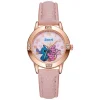 Cartoon Pattern Stitch Girls Watches for Kids Leather Strap Children Watch with Rhinestone Dial reloj stich Exquisite Gift
