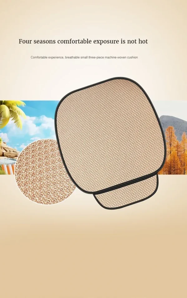 وسادة مقعد السيارة من الحرير الجليدي المسامي، مقاومة للانزلاق ومقاومة للاهتراء، غطاء مقعد السيارة من الحرير الجليدي بلون سادة، تناسب معظم السيارات عالميًا