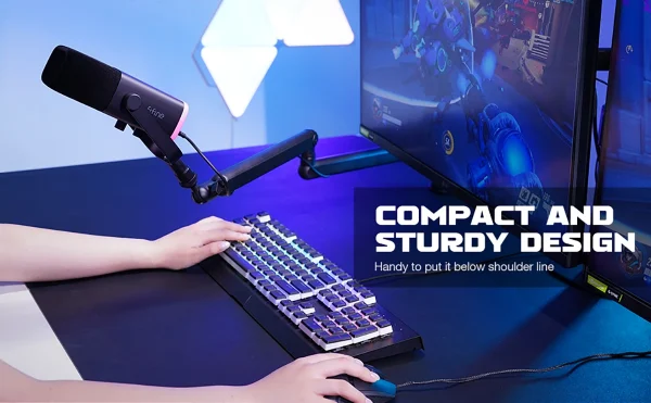 حامل ذراع FIFINE Premium المعدني المنخفض القابل للتعديل مع هيكل قوي وإدارة الكابلات للميكروفونات - BM88