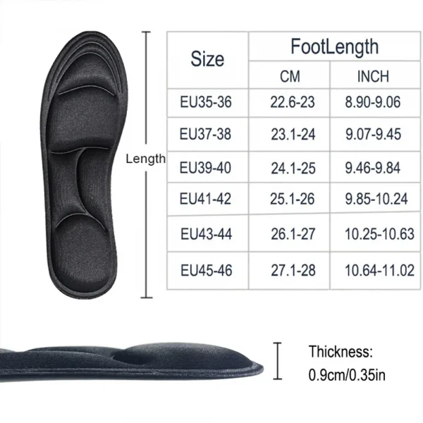 4 قطع نعال إسفنجية للتدليك 5D سميكة قابلة للتنفس توسيد مريح مناسب لنعال الكعب العالي