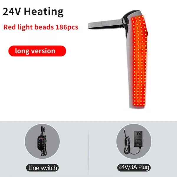 جهاز تدليك الذراع الملتف بالضوء الأحمر، 3 إعدادات للاهتزاز، تخفيف آلام الكوع، إجهاد العضلات، الكتف المتجمد، سهولة