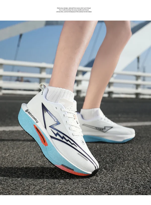 أحذية الجري المصنوعة من الكربون المتخصصة في الماراثون للرجال رياضية قابلة للتنفس وخفيفة الوزن للنساء أحذية رياضية مريحة مضادة للانزلاق