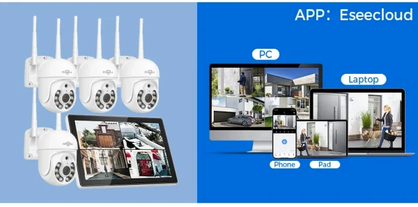 Hiseeu 3/5MP 10CH NVR مع شاشة 10.1 بوصة مجموعة كاميرات أمنية لاسلكية في الهواء الطلق كاميرا IP مقاومة للماء مجموعة نظام المراقبة بالدوائر التليفزيونية المغلقة
